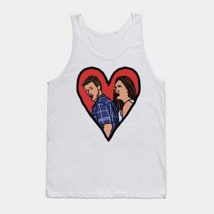 Couple in Valentine Heart Distracted Boyfriend Meme Valentines Day Tank Top